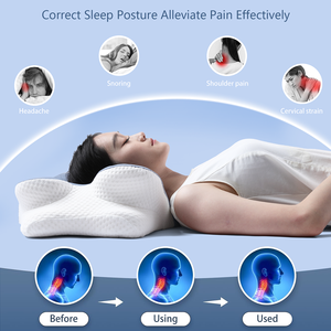 Oreillers ergonomiques en mousse à mémoire de forme en forme de papillon relaxant cervical rebond lent oreiller cervical soulagement de la douleur oreiller orthopédique de sommeil - Product Image 2