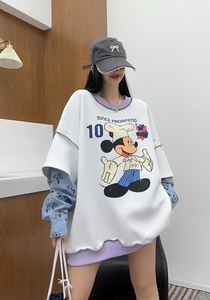 <span class=keywords><strong>Felpa</strong></span> autunno finta manica lunga Cartoon stampa <span class=keywords><strong>Mickey</strong></span> Anti-Pilling da donna 2025 nuovo 0489 Top Plus Size ampio - Product Image 6