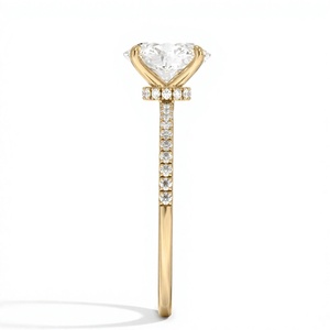 Bague solitaire en diamant taille ovale plaqué or 18K 14K, diamant CVD, bague de fiançailles, cadeau d'anniversaire de mariage, bijoux fins pour femmes - Product Image 2