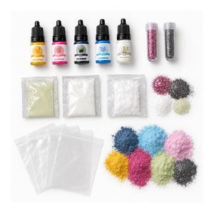 Paquete de Producción a Granel de Squishies: Gel Líquido de Doble Fórmula, Pinturas para Bandejas de Animales, Frascos con Purpurina, Tazas Medidoras, Guantes Protectores - Product Image 6