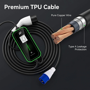 Cargador Portátil para Vehículos Eléctricos Tipo 2 Americano de 7kw, 60HZ, Enchufar y Usar, Corriente de Pantalla Ajustable de 6-32A - Product Image 5