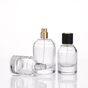Parfümflaschen mit individuellem Logo 30 ml/50 ml/100 ml durchsichtiges Glas zylinderförmig leer mit Sprühzerstäuber tragbares Design