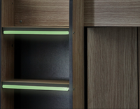 Lit superposé en bois moderne, confortable et durable pour la chambre d'enfant avec armoire et bureau, utilisation hôtelière