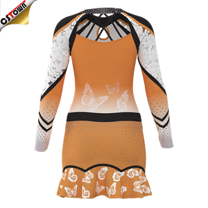 Groothandel <span class=keywords><strong>Cheerleading</strong></span> Uniformen Oranje Zwart En Wit Cheer Uniform Volwassen - Product Image 6