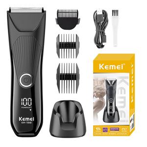 Kemei-Cortadora de pelo corporal multifunción IPX7, máquina de corte de pelo LCD para patillas privadas, base de carga tipo C - Product Image 6