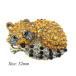 ในสต็อก 52 มม.ผู้หญิงคริสตัลฟ็อกซ์รูปร่างเข็มกลัดทองชุบสัตว์เข็มกลัด Pin - Product Image 5