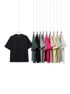 Tactical Custom <b>Logo</b> Heavyweight Knitted Cotton Oversized Anti-Wrinkle Short Sleeve Sport T-Shirt 32S Double Yarn Drop Shoulder - Product Image 2