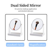 Miroir de Maquillage de Bureau Double Face Ajustable avec Grossissement 3X 5X, Finition Métallique, Logo Personnalisé, Vente en Gros Usine, Meilleures Ventes