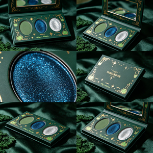 <span class=keywords><strong>Palette</strong></span> Ombretti Portatile 3 Tonalità <span class=keywords><strong>con</strong></span> Specchio Integrato, Wizard Retro Green, per Feste, Cosplay e Trucco Scenico OEM ODM - Product Image 5