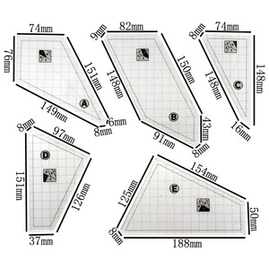 5Pcs Creative Quilting Cutting Templates Modèles de couette pour couper des modèles Crazy Templates Quilt Ruler