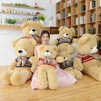Ours en peluche en coton PP rembourré de grande taille, deux couleurs, cadeau pour petite amie, vente en gros promotionnelle, certifié CE, 80-160 cm