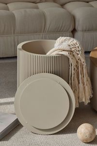 Scandinavian Modern <strong>Table</strong> Reclaimed Oak Made <strong>Round</strong> Coffee <strong>Table</strong> <strong>with</strong> <strong>Storage</strong> Light Color Wooden <strong>Side</strong> <strong>Table</strong> - Product Image 5