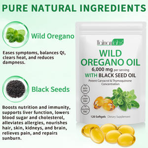 120p Minyak <span class=keywords><strong>Oregano</strong></span> Alami Murni Minyak Habbatussauda Minyak <span class=keywords><strong>Oregano</strong></span> Habbatussauda Kapsul untuk Mendukung Imunitas Kesehatan Usus - Product Image 2