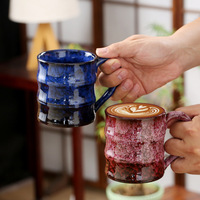 Meilleure vente transfrontalière : Tasse à café en céramique de style américain, design vintage de luxe léger, glaçure effet four, motif nœud de bambou
