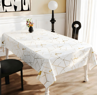 Nappe en PU effet craquelé Kintsugi or blanc, motif végétal, taille personnalisée, écologique, imperméable, anti-taches, de luxe pour banquets