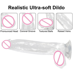 SacKnove-Jouet Sexuel pour Adulte, Ventouse de Pénis Réaliste en Cristal de Gelée Massive de 10 Pouces, Gros Gode pour Femme, Gays - Product Image 4