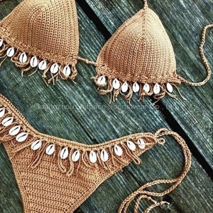 Traje de Baño Personalizado Hecho a Mano, Bikini de Crochet de Dos Piezas, Traje de Baño de Talla Grande, Bikini Sexy, Ropa de Playa para Mujer - Product Image 4