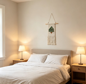 Tapiz de Pared Miniatura de Macramé Tejido a Mano con Diseño de Árbol de Navidad, Arte de Pared con Borlas, Decoración Navideña Boho para el Hogar, Regalo Festivo - Product Image 3