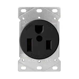 Approved NEMA 6-50R 50A 125/250V in-wall electrical receptacle single flush mount 3 prong power outlet