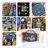 Fer de vente d'usine sur des patchs de fleurs en chenille brodés colorés de taille personnalisée