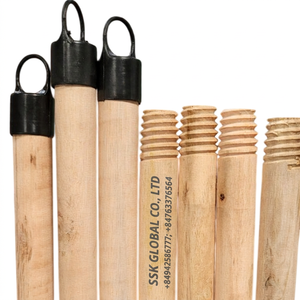 Escoba de madera 2 en 1 fabricada en Vietnam, diseño ergonómico, cerdas con diseño de bandera, mango de madera recubierto de PVC, eucalipto natural, muebles para el hogar - Product Image 1
