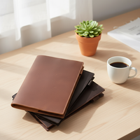 Cuaderno B5 de Piel de Vacuno de Primera Capa, Cuaderno de Recortes de Cuero Genuino con 88 Páginas Interiores, Cuaderno de Viaje de Alta Calidad para Escribir