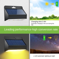 Lampe murale LED solaire étanche pour clôture de jardin, cour extérieure - lumière blanche et chaude super brillante