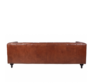 Sofá Chesterfield de 3 Plazas de Alta Calidad con Respaldo Alto, Diseño Wingback, Tapizado en Cuero Genuino, Muebles de Lujo para Hotel - Product Image 2