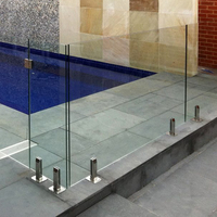 Accessoires de support carrés en acier inoxydable pour verre moderne, pour clôtures de piscine sans cadre et garde-corps de terrasse extérieurs