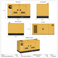 Générateur diesel Cummins 100 kVA 320 kVA 375 kVA 110/220 V/380 V pour usage domestique, petit groupe électrogène diesel silencieux, liste de prix de gros