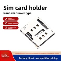 Conector Eléctrico JME Nano SIM de 15 mm y 6 Pines con Muelle de Expulsión Superior, Tipo Cajón, Soldadura Interna/Externa, OEM