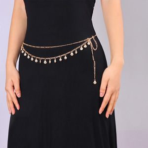 Corrente de Cintura Feminina Estilo Hip Hop com Strass de Cristal e Tassel em Camadas de Metal - Product Image 1
