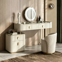 Table de toilette moderne pour chambre à coucher |   Écran LED haute définition tactile avec pieds en acier inoxydable |   Fournisseur de tables de maquillage sur mesure OEM |   3