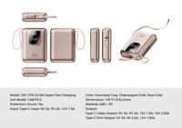 Nouveautés 2025 Banque d'alimentation LED 10000mAh PD 22.5W Charge rapide Double USB Type-C 3A Portable Mignon avec câble de charge CL