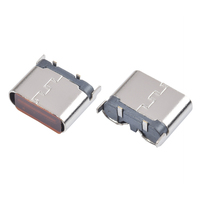 Connecteur femelle Type-C 2P vertical SMD, port de charge USB-C, longueur 6,8 mm, prise simple pour alimentation uniquement, pour écouteurs TWS, montre connectée
