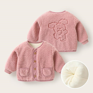 Veste d'hiver d'automne pour garçon Veste épaissie en coton polaire et doublure en fourrure <span class=keywords><strong>Sherpa</strong></span> Décorée Top Warm Boy's Animal Pattern vestes pour enfants - Product Image 4