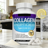90 Capsules de Complément de Collagène Peptidique Composé OEM/ODM pour la Croissance des Cheveux et le Blanchiment de la Peau, Prêt à Expédier