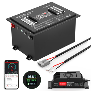 Batería de Litio para Carro de Golf de 48V 105Ah, Batería LiFePO4 de 105Ah 250A con Medidor SOC Bluetooth para CLUB CAR <span class=keywords><strong>Yamaha</strong></span> EZGO - Product Image 1