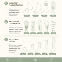 Chaussettes de yoga vert clair personnalisées de qualité supérieure, antidérapantes, pour femmes, avec volants festonnés