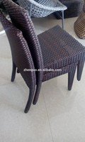 Meubles de jardin de haute qualité pour patio, restaurant, extérieur, chaise et table à manger en rotin plastique, 4 places, tissage durable