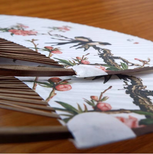 Éventail japonais d'été en bambou et tissu, promotionnel et publicitaire, à main - Product Image 5