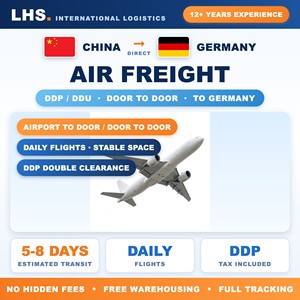 Agente de Logística de Carga Aérea LHS, Envío de China a Alemania DDP DAP, Agente de Transporte de Carga Rápido, Confiable y Económico, Alta Demanda - Product Image 1