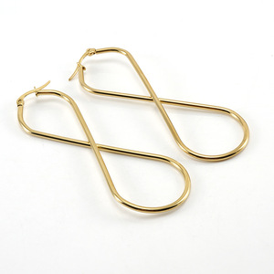 ZOGXIN Geometric Hoop Earrings Gold 19x45mm 24x63mm 29x72mm Stainless Steel Women's Jewelry Fashion Earrings - Product Image 4