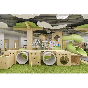 Moetry Forest Themed Indoor Playground Equipment Estructura de juego de espuma de madera <span class=keywords><strong>para</strong></span> niños Play Cafe Restaurant Montessori School-Eco - Product Image 5