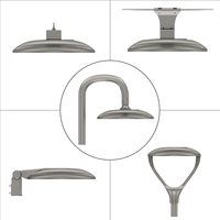 Lampadaires de rue à bras unique, lampadaires de jardin, lampadaires de rue extérieurs, lampes de cour, éclairage de rue intelligent à LED 30w-150w