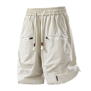 Pantalones cortos de verano con logo personalizado para hombre, con bolsillos, estilo japonés, de secado rápido, rectos, deportivos y de ocio, frescos. - Product Image 4