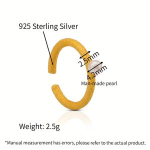 Chris April 925 <span class=keywords><strong>argento</strong></span> Sterling Shell perla <span class=keywords><strong>solitario</strong></span> bianco opaco oro nero <span class=keywords><strong>anello</strong></span> da donna - Product Image 2