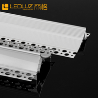 Profilé LED en aluminium encastré ALP128-R, vente chaude, pour plâtre, gypse, cloison sèche, éclairage en provenance du mur jusqu'au plafond