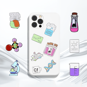 In Stock set di adesivi da laboratorio di chimica con Badge colorati In metallo per retro adesivo per stelo contesto educativo pacchetti regalo personalizzati - Product Image 1