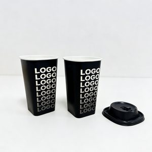 New Design Square Paper <b>Cups</b> <b>Disposable</b> Recyclable Material Paper <b>Cups</b> for Beverage Coffee Drinking Paper <b>Cup</b> with Lid - Product Image 3